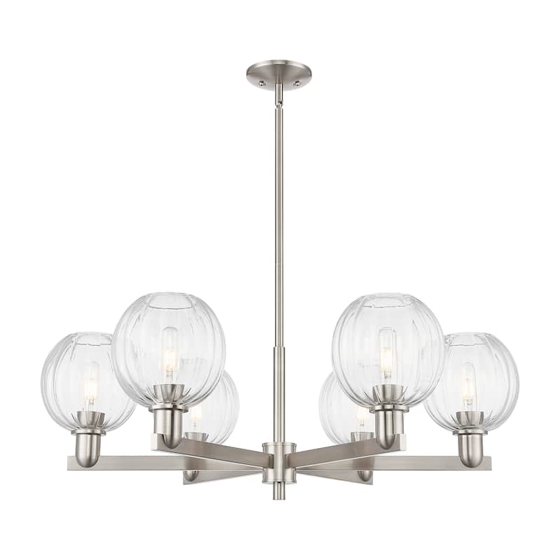 Innovations Lighting Downtown Urban - Preston - 6 Light 24" Globe Shade Stem Hung Chandelier