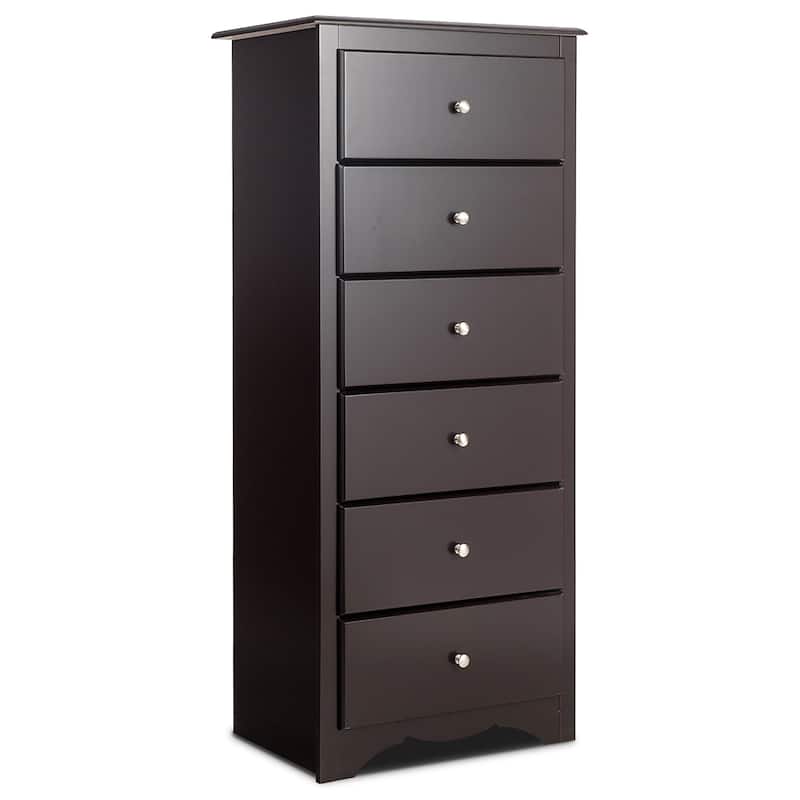 6 Drawer Chest Wooden Dresser Clothes Organizer Bedroom - Brown