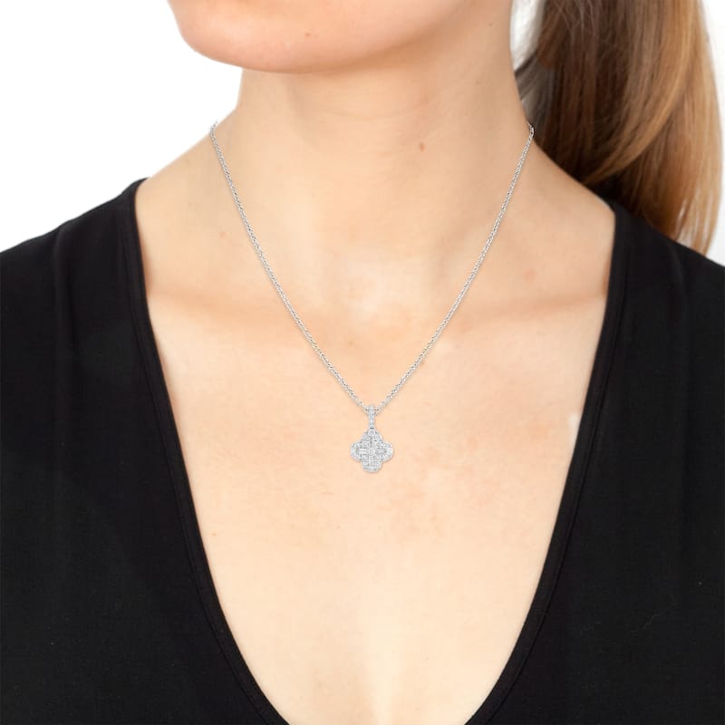 Effy Women's 14K White Gold Diamond Pendant Necklace