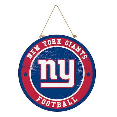 New York Giants Wooden Door Decor Wall Sign - Multi-Color