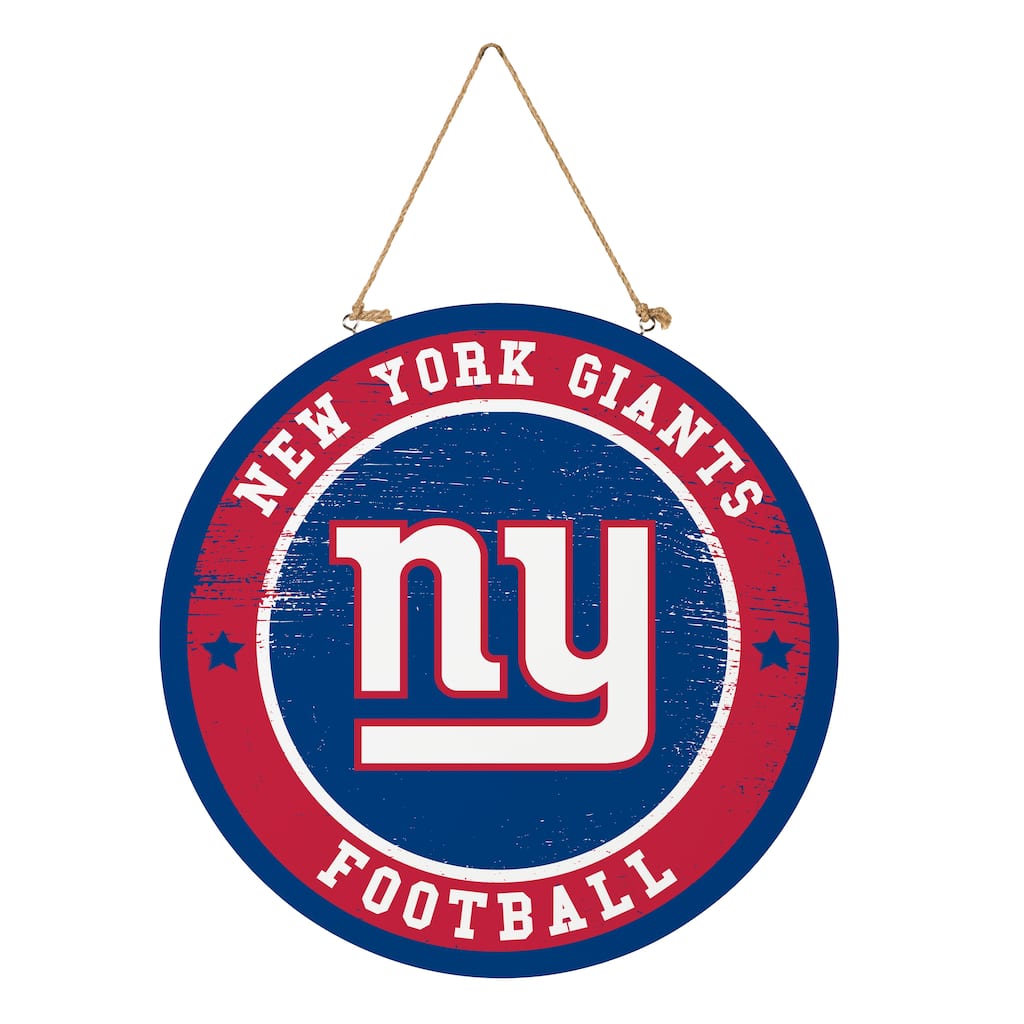 New York Giants Wooden Door Decor Wall Sign - Multi-Color