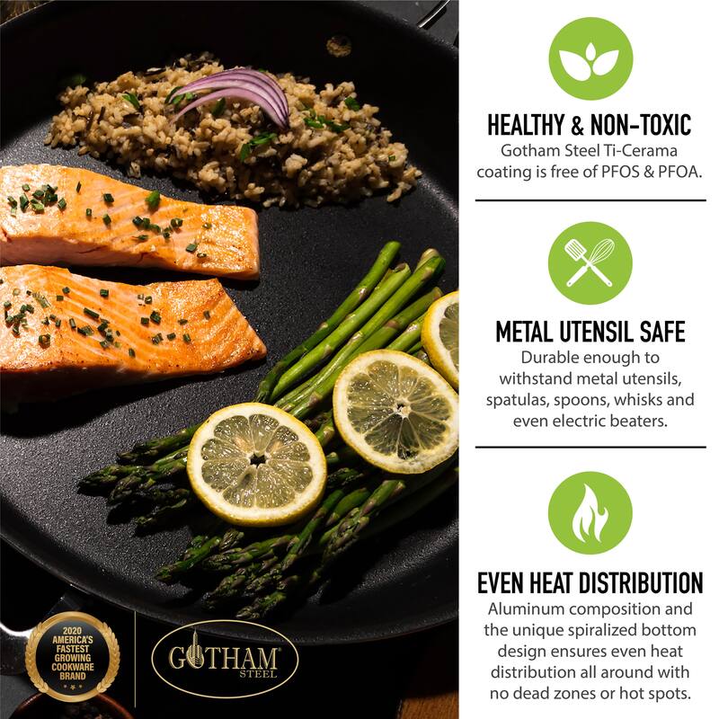 Gotham Steel Copper Cast Textured 5.5" and 9.5" Fry Pan Set