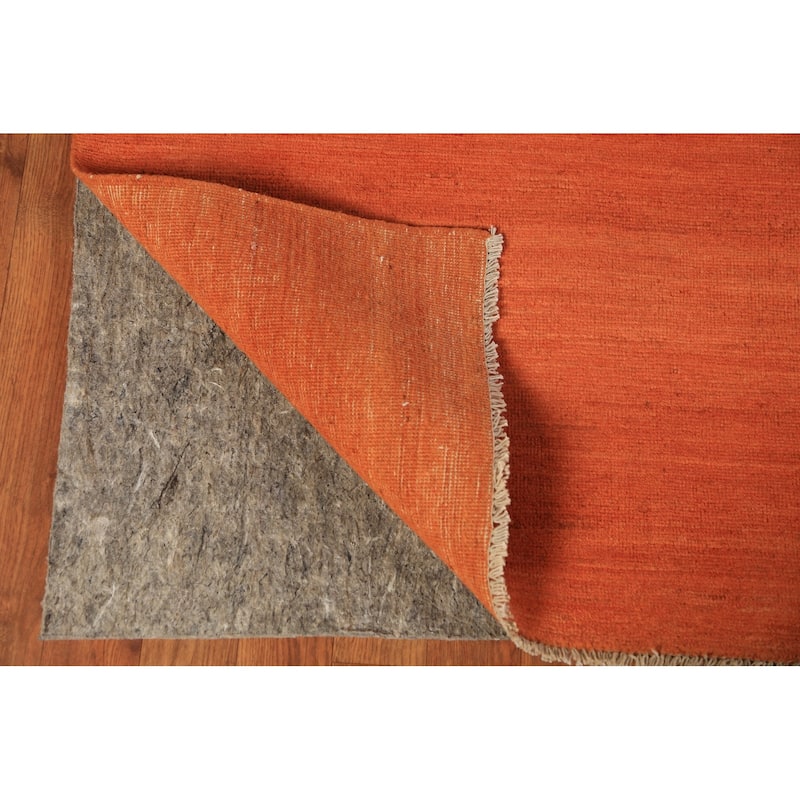Modern Orange Gabbeh Oriental Area Rug Handmade Wool Carpet - 8'4" x 11'4"