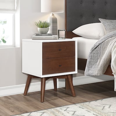 Denver Mid-Century Modern White Night Stand