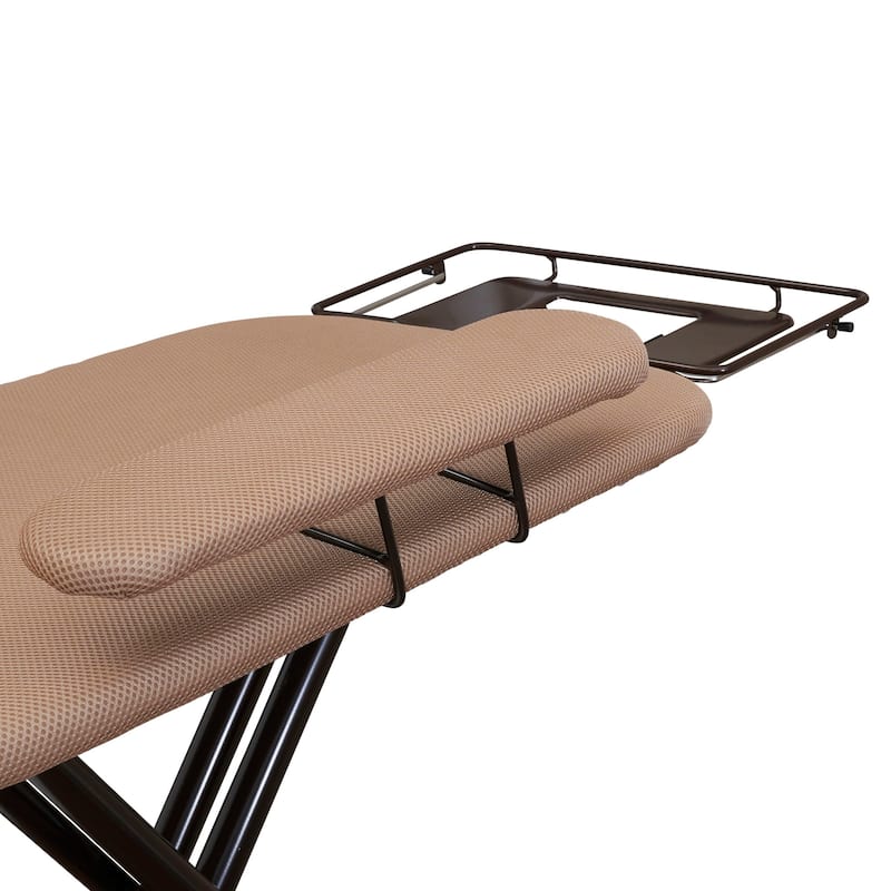 Household Essentials 4-Leg Ironing Station with Sleeve Board and Iron Rest Hanger Bar - 49.0"L x 18.0"W x 38.0"H