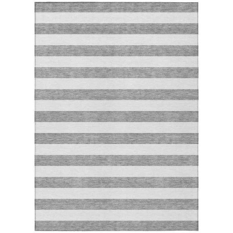 Fafi Stripe Weather Resistant Blended Style Outdoor Rug