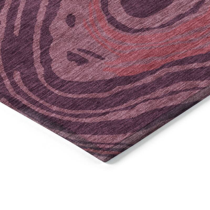 Machine Washable Indoor/ Outdoor Abstract Brushstrokes Chantille Rug