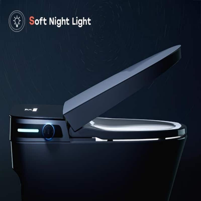 HOROW 10 in Rough-In Elongated Smart Bidet Toilet in White 1.0/1.27 GPF with Auto Flush Heated Seat Child Wash and Deodorizer