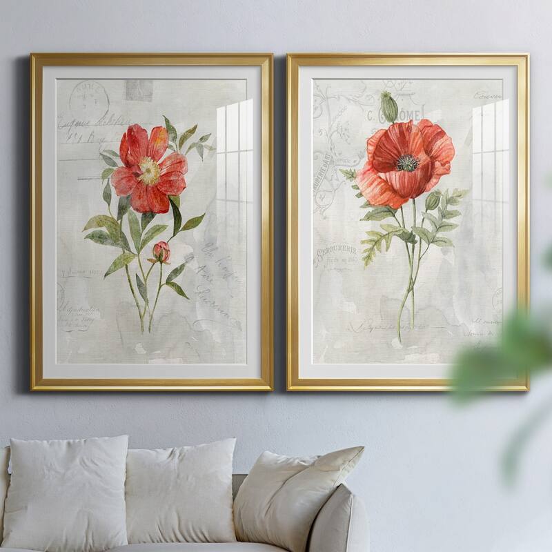 Linen Peony Premium Framed Print - Ready to Hang