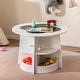 preview thumbnail 2 of 8, Gymax 5-PC Kids Table & Chair Set w/Writable Blackboard&Storage Stools
