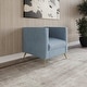 preview thumbnail 15 of 57, Clayfell Weiss Velvet Square Arm Chair/ Loveseat/ Sofa