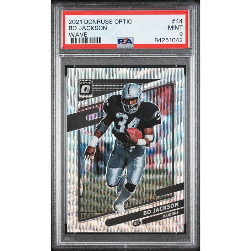 Bo Jackson 2021 Panini Donruss Optic Wave Football Card #44 Graded PSA 9 - 8'6" x 11'6"