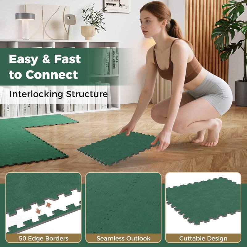 Costway 25/50 Pack-100/200 Sq.Ft. Foam Floor Tiles Interlocking Carpet - See Details