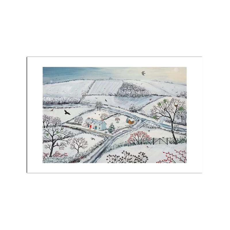 Winter Hills Fine Art Paper Print by Jo Grundy - Multi
