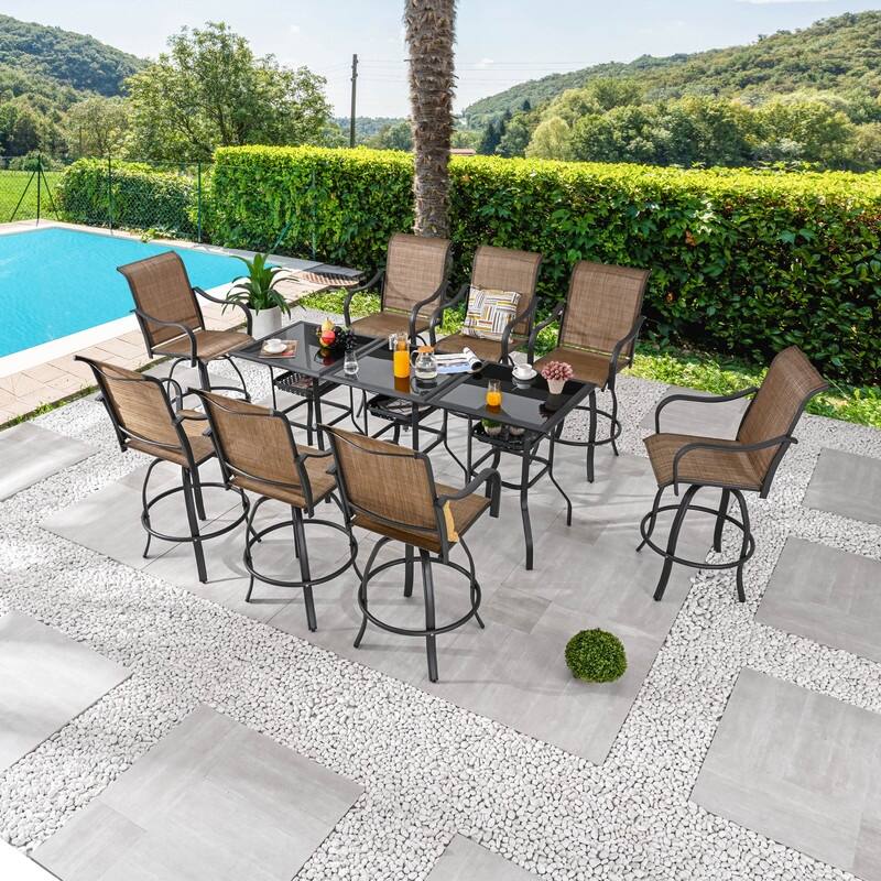 Patio Festival 11-Piece Outdoor Patio Bar Height Dining Set