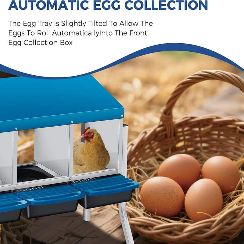 Roll-Away Nesting Boxes for Chickens Coop with Perch