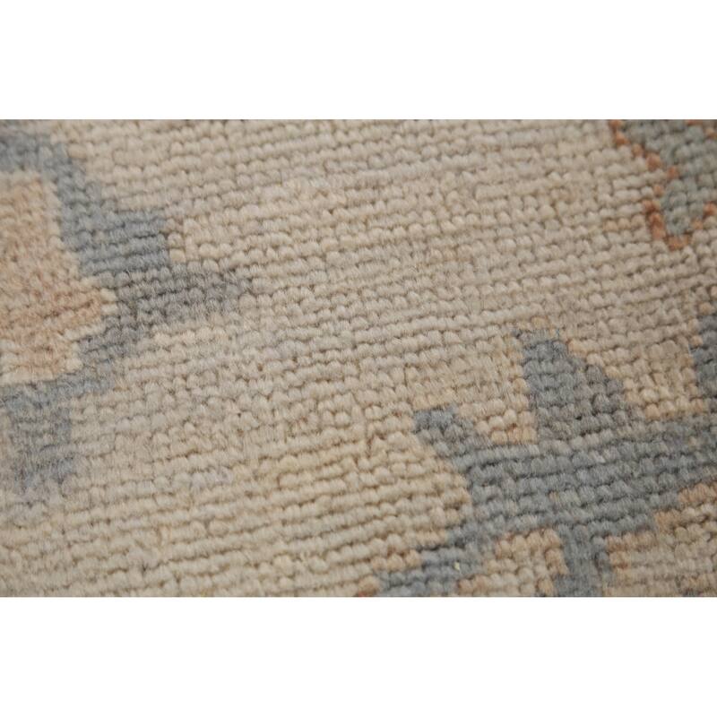 Hand Knotted Oriental 100% Wool Carpet Transitional Medallion Beige & Ivories Oushak Area Rug - 9' 10'' X 8' 1''