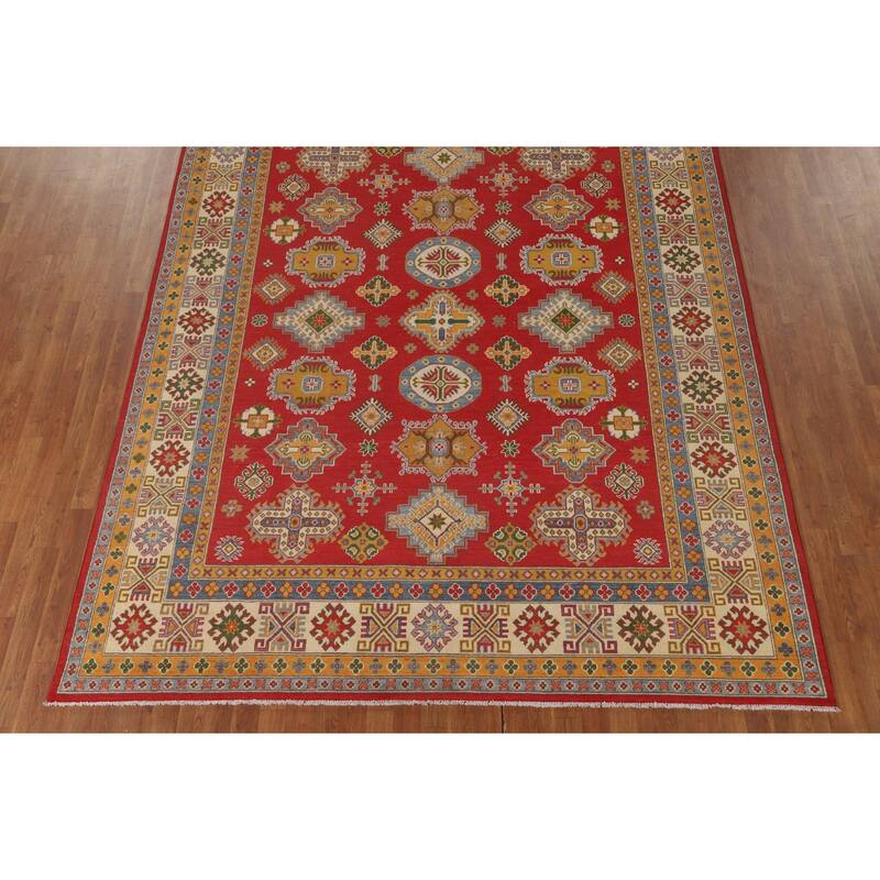 Geometric Kazak Oriental Area Rug Handmade Dining Room Wool Carpet - 8'1" x 10'3"