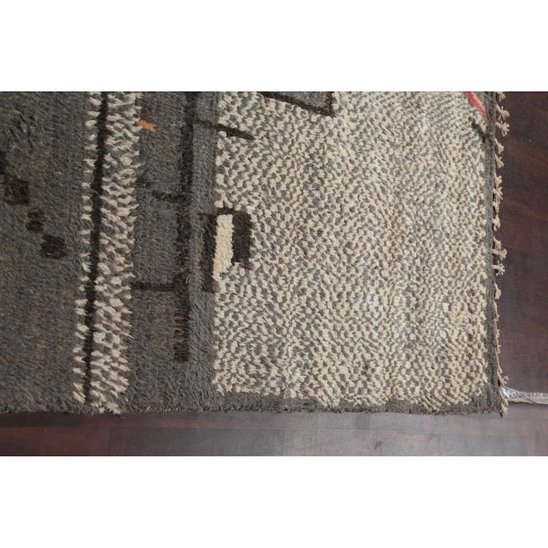 Abstract Contemporary Moroccan Oriental Area Rug Handmade Wool Carpet - 8'9" x 11'11"