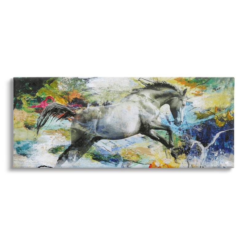 Stupell Galloping Horse Modern Splatter Canvas Wall Art Design by Design Fabrikken - 48 x 20