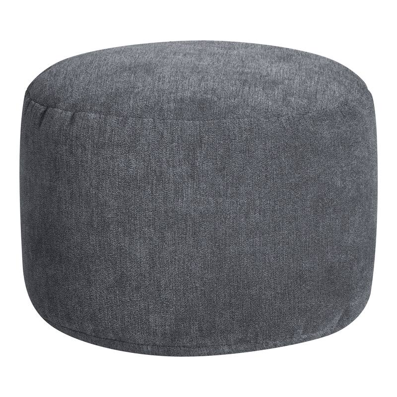 Gouchee Home Round Alfa Velour Pouf Bean Bag - Charcoal