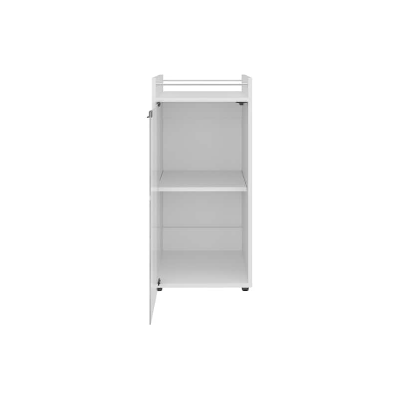 Bar Cabinet with Space-saving design, 1 Glass Door, 3 Shelves with engineered wood construction