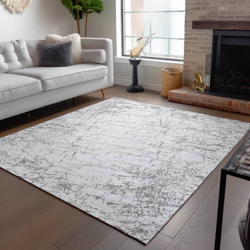 Machine Washable Indoor/ Outdoor Chantille Modern Texture Rug