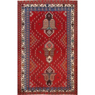 Tribal Geometric Tabriz Persian Area Rug Hand-knotted Wool Carpet - 4'7" x 6'9"