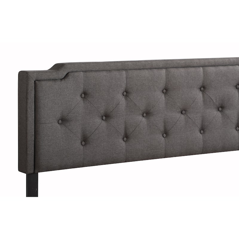 Full Size Fabric Tufted Platform Bed with Adjustable Headboard (All-in-One Box)