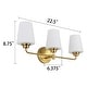 preview thumbnail 3 of 6, 22.5 in. W 3-Light White Plus Gold Bathroom Vanity Light with Shade