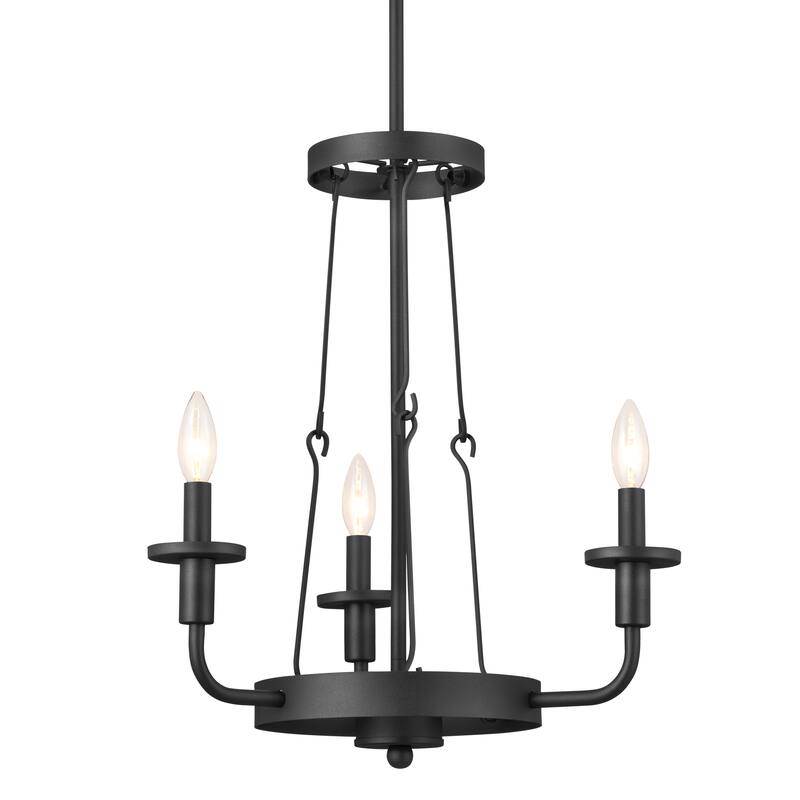 Kichler Lighting Vetivene 19 inch 3-Light Chandelier Textured Black with Opal Glass