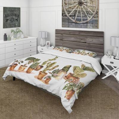 Designart 'Indoor House Plants Urban Jungle I' Traditional Duvet Cover Set