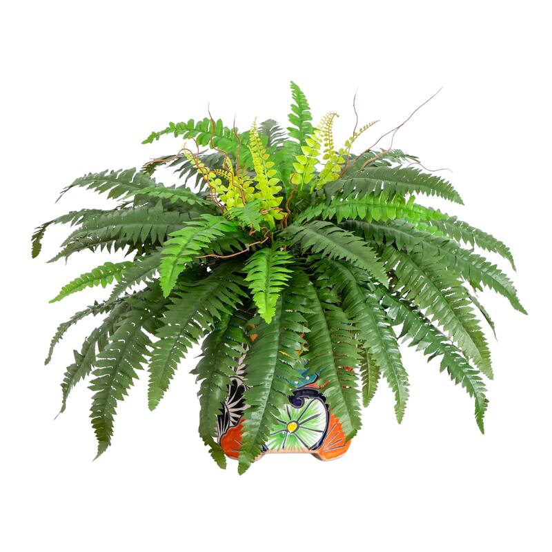 Potted Boston Fern Artificial Plant - 21" - Green