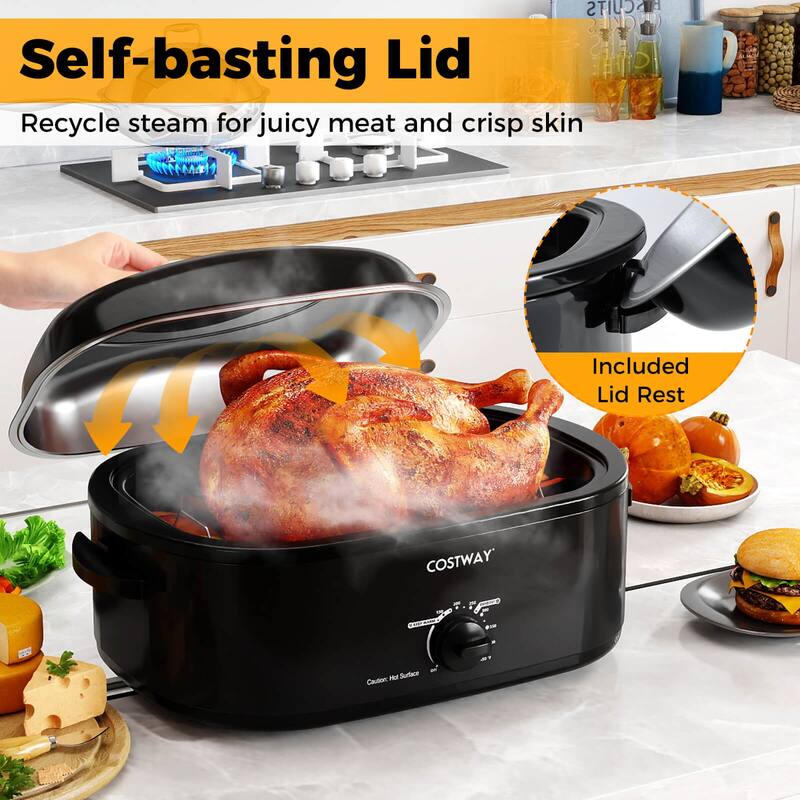Costway 18 QT Electric Roaster Oven with Self-Basting Lid, Removable - See Details