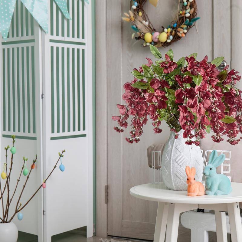 Faux Wisteria Flower Stems Bunch