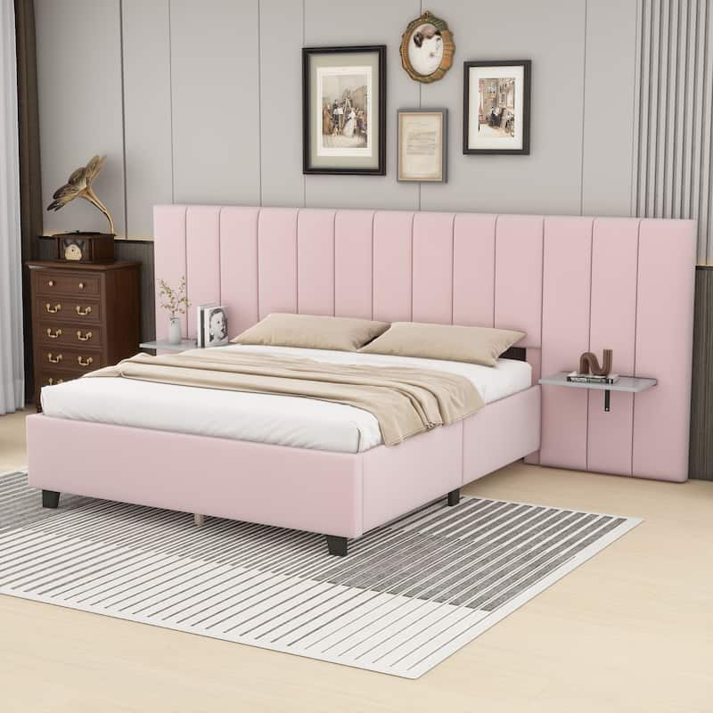 Velvet Upholstered Platform Bed