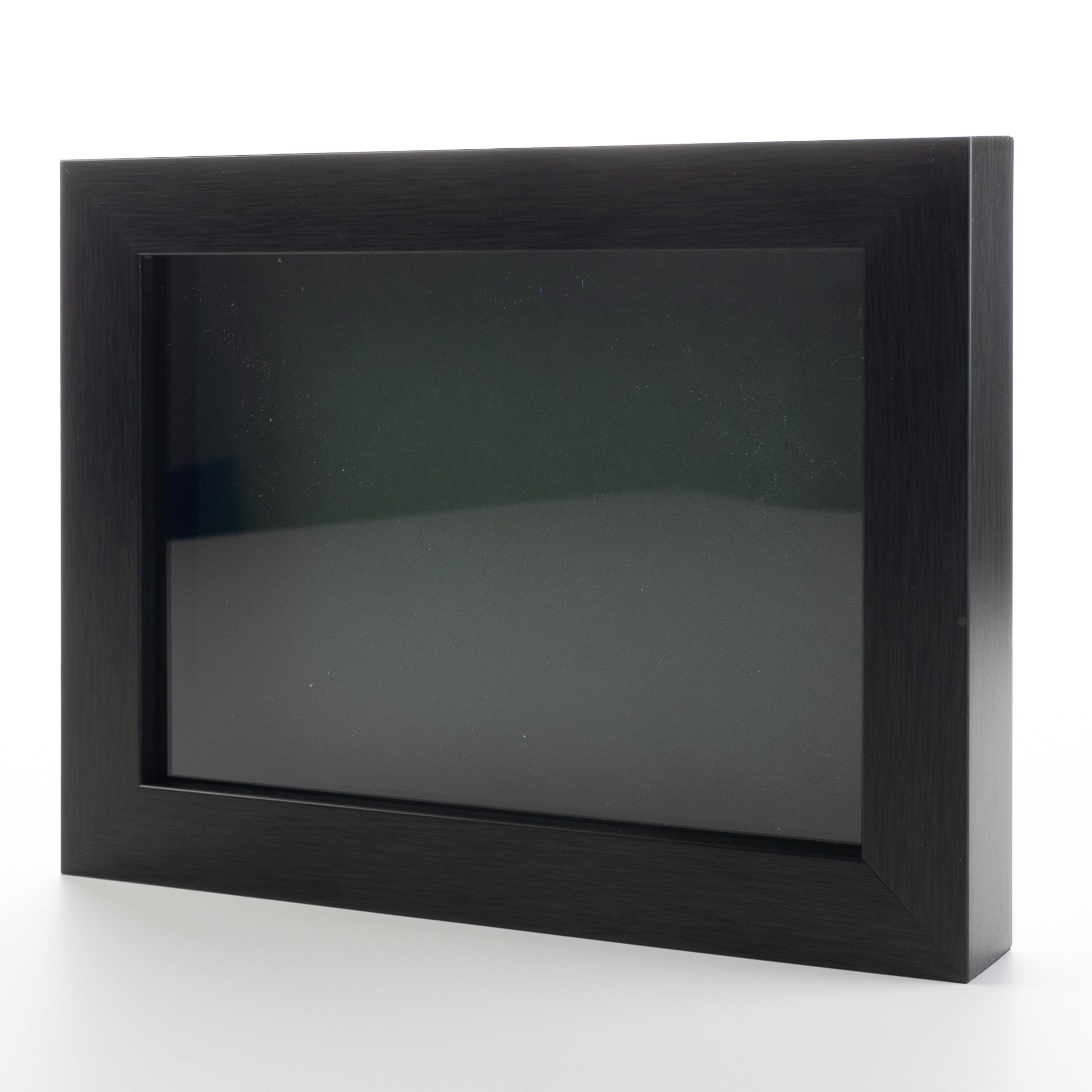 Charcoal 8x8 Wood Shadow Box with Green Acid-Free Backing - With 5
