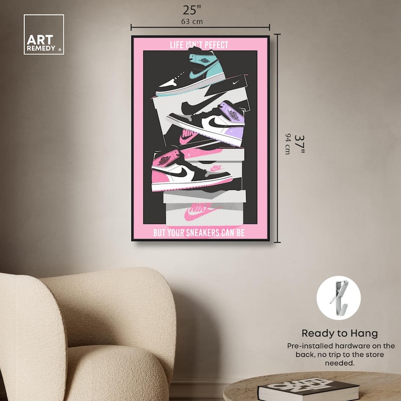 Pastel Big Sneaker Stack Canvas by Art Remedy