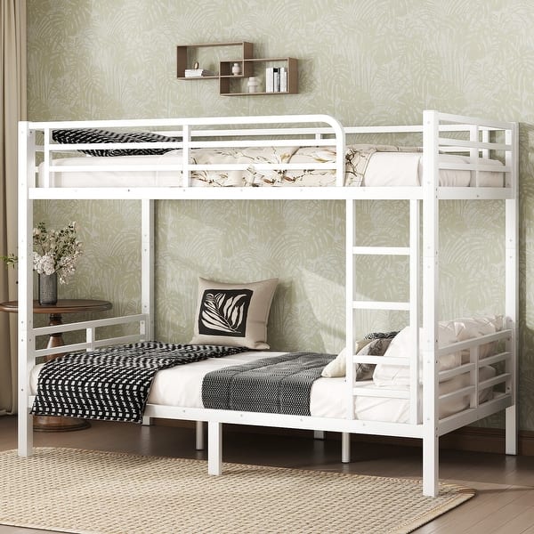 slide 2 of 36, Metal Bunk Bed for Teens and Adults White Space Saving Noise Reduction White - Twin XL