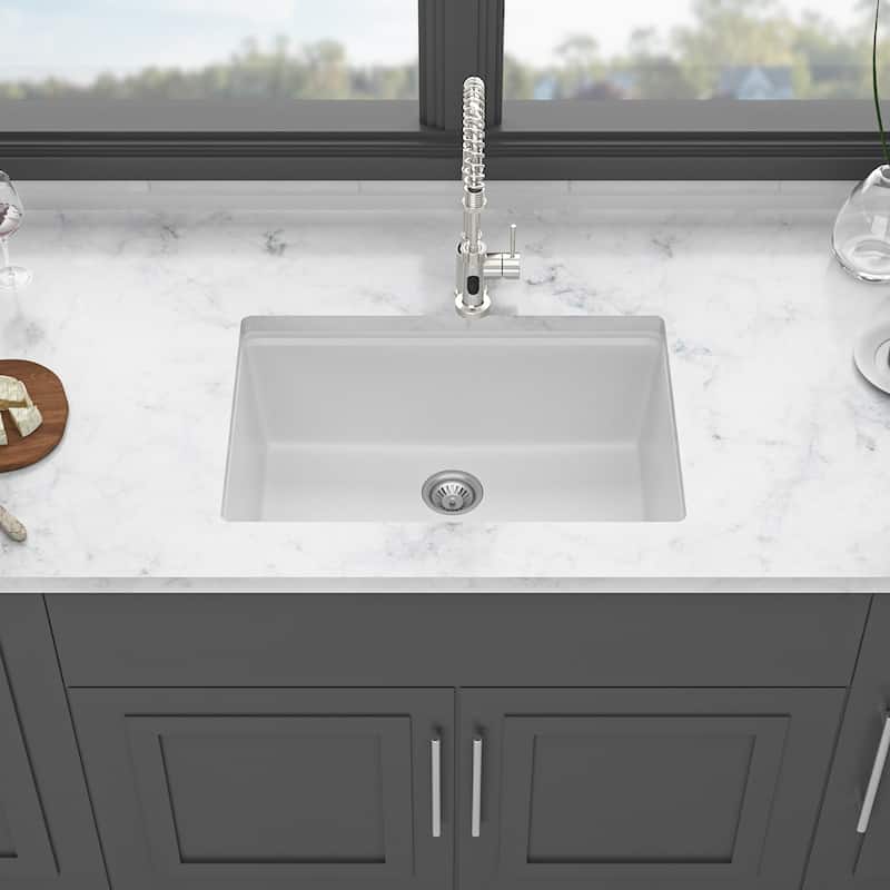 28" Undermount Single Bowl Quartz Kitchen Sink - 28'' x 19'' x 9.65''