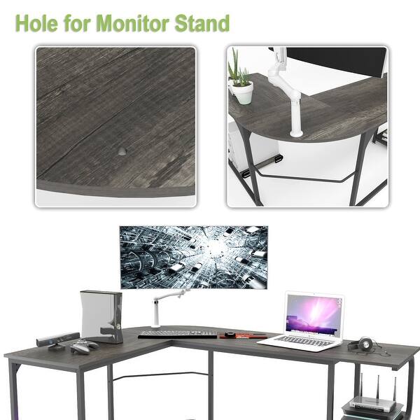 Ergonomic Gaming Chair And Reversible Panel L Shaped Computer Corner Desk Combo Home Office Excutive Overstock 29204374