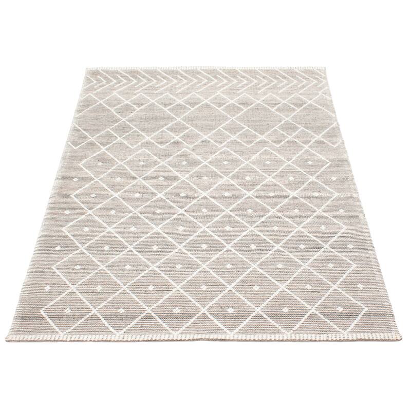ECARPETGALLERY Braid weave Sienna Grey Wool Rug - 5'3 x 7'8
