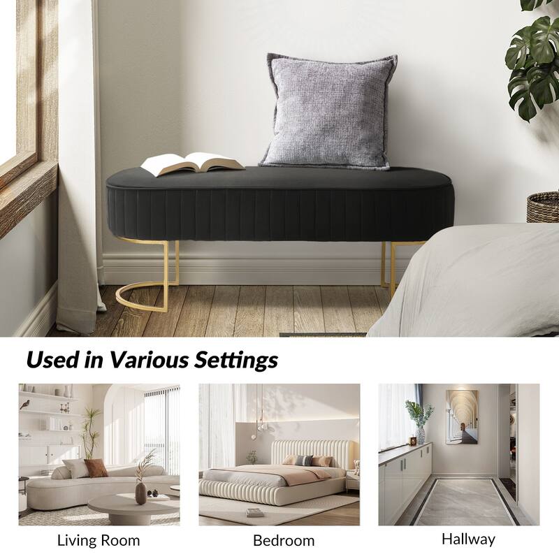 Justo 48" Wide Bench with Metal Base