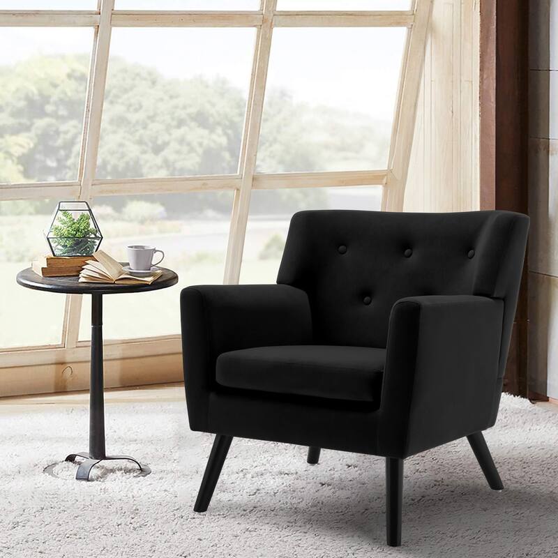 Velvet Upholstered Armchair Tufted Accent Chair, Set of 2 - 30.71"H x 28.35" W x 27.56"D