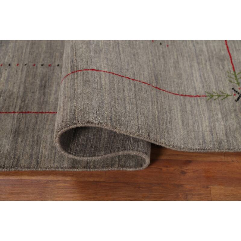 Striped Gabbeh Oriental Area Rug Handmade Contemporary Wool Carpet - 5'1"x 7'10"