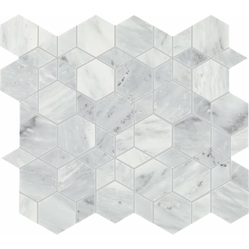 Daltile Gamma Natural Stone Hypnotic XL Wall and Floor Mosaic Tile (Set of 10) - White
