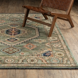 Landon Traditional Medallion Wool Blend Area Rug