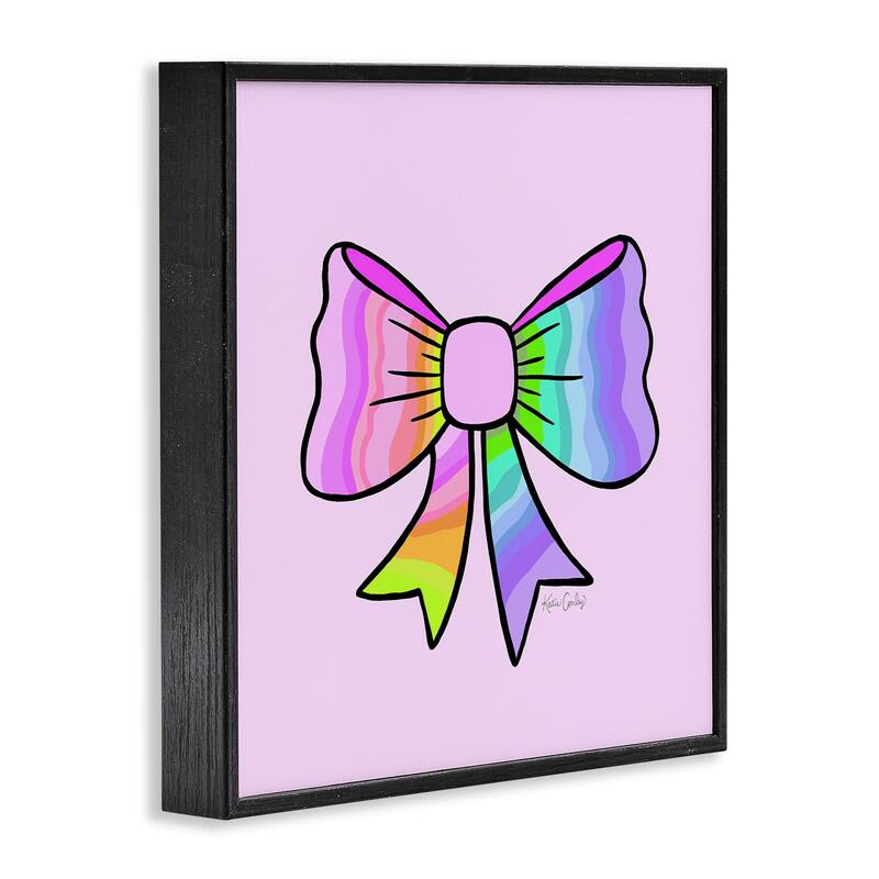 Stupell Pastel Rainbow Ombre Ribbon Framed Giclee Art Design By Katie Conley