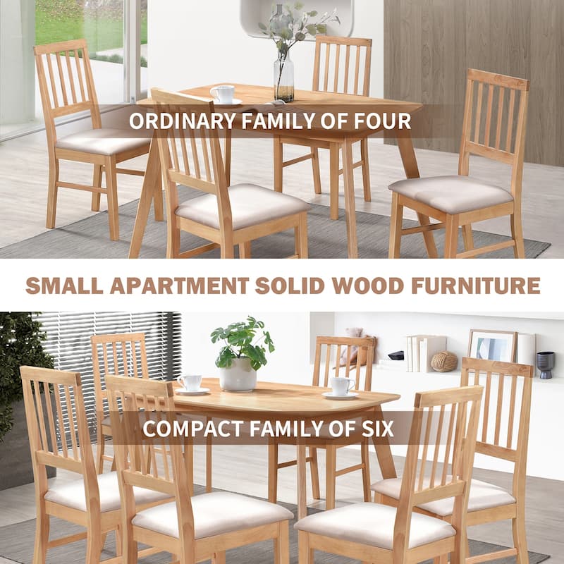 Modern Dining Table 48 Inch Kitchen Table with Solid Wood Leg Espresso/Oak