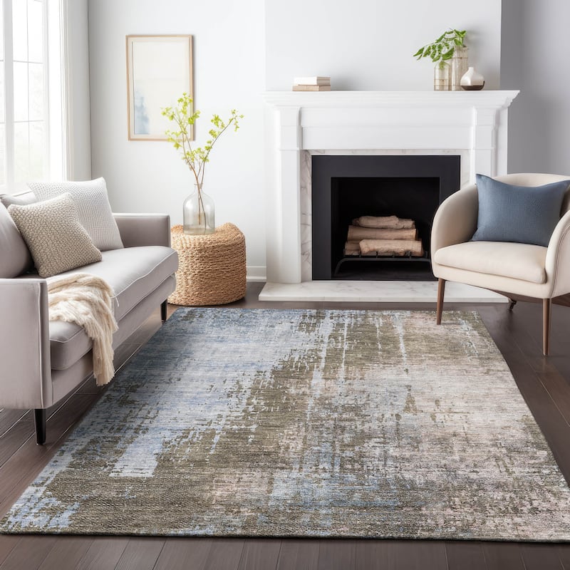 Machine Washable Indoor/ Outdoor Chantille Modern Ombre Rug